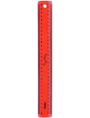 Helix Tinted Flexi Ruler 30cm - Red